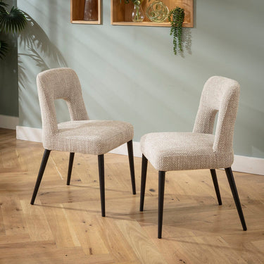 Quatropi Modern Kitchen Dining Room Chair Brown Woven Fabric