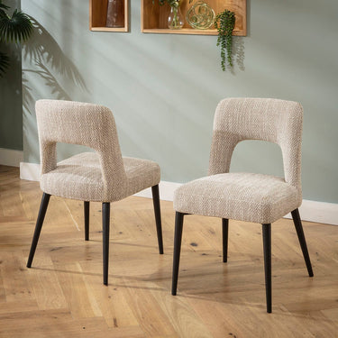 Quatropi Modern Kitchen Dining Room Chair Brown Woven Fabric