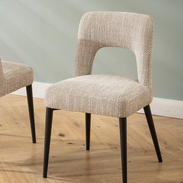 Quatropi Modern Kitchen Dining Room Chair Brown Woven Fabric