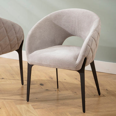 Quatropi Modern Kitchen Dining Room Chair Premium Grey Fabric Black Legs