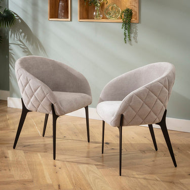 Quatropi Modern Kitchen Dining Room Chair Premium Grey Fabric Black Legs