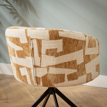 Quatropi Modern Kitchen Swivel Dining Room Chair White Yellow Fabric