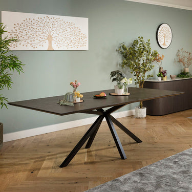 Quatropi Modern Large 10 Seater Wooden Kitchen Dining Room Table Dark Oak 240x105cm