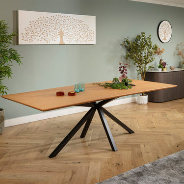 Quatropi Modern Large 10 Seater Wooden Kitchen Dining Room Table Light Oak 240x105cm
