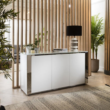 Quatropi Modern Large 3 Door Sideboard Cabinet Storage Fully Assembled White 160cm