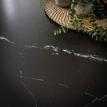 Quatropi Modern Large Round Nest of Coffee Tables Black Ceramic Marble 100cm & 80cm