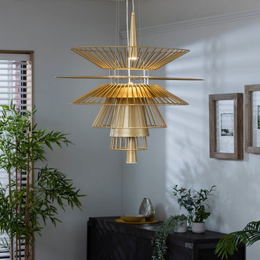 Quatropi Modern Layered Chandelier Ceiling Light - Unique Design Black Metal Pendant 68cm (Copy)