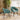 Quatropi Modern Natural Round Solid Wooden Dining Set For 4 Teal Velvet 120cm