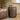 Quatropi Modern Round Bedside Lamp Side Table Walnut Wood Brown Metal Drum 45cm