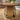 Quatropi Modern Round Wooden Kitchen Dining Room Table for 6 Seater Walnut & Gold 150cm