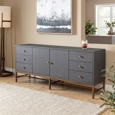 Quatropi Modern Sideboard Buffet Cabinet with Drawers Grey PU 175cm