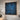 Quatropi Modern Square Abstract Framed Wall Artwork Blue & Black 80x80cm