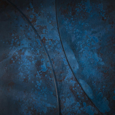 Quatropi Modern Square Abstract Framed Wall Artwork Blue & Black 80x80cm