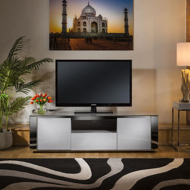 Quatropi Modern TV Stand Cabinet Unit Media Storage 160cm Luxury Grey Gloss