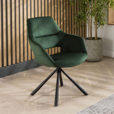 Quatropi Modern Unique Kitchen Swivel Velvet Dining Room Chair Green