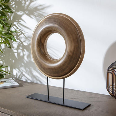 Quatropi Modern Wooden Disc Orament Accessory 35x45cm