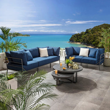 Quatropi Modular Outdoor Garden Sofa Set Aluminium Dark Blue