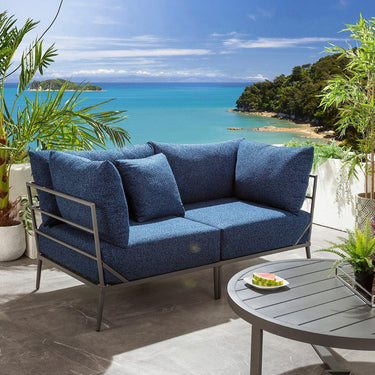 Quatropi Modular Outdoor Garden Sofa Set Aluminium Dark Blue 170cm