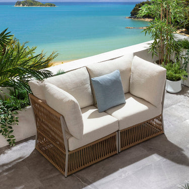 Quatropi Modular Outdoor Garden Sofa Set Aluminium Neutral Beige 148cm