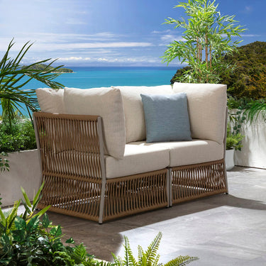 Quatropi Modular Outdoor Garden Sofa Set Aluminium Neutral Beige 148cm