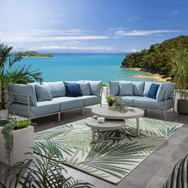 Quatropi Modular Outdoor Garden Sofa Set Aluminium Sky Blue
