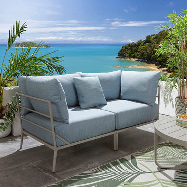 Quatropi Modular Outdoor Garden Sofa Set Aluminium Sky Blue 170cm