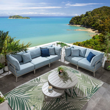 Quatropi Modular Outdoor Garden Sofa Set Aluminium Sky Blue 170cm