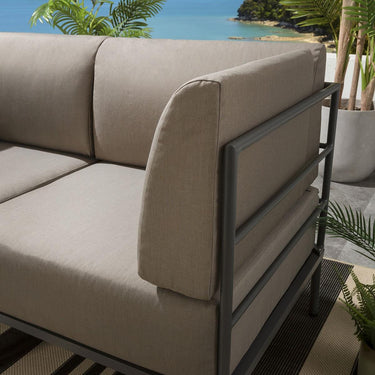 Quatropi Modular Small Garden Sofa 2 Seat Outdoor Patio Modern Beige Aluminium