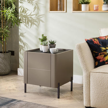 Quatropi Newton Lamp Side Table Matte Taupe