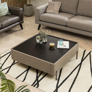 Quatropi Newton Square Coffee Table Matte Taupe 100cm