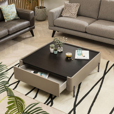 Quatropi Newton Square Coffee Table Matte Taupe 100cm