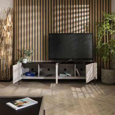 Quatropi Newton TV Stand Cabinet Matte Chalk 200cm