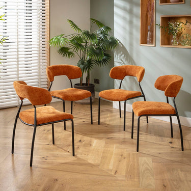 Quatropi Oscar & Zelda 10 Seater Extendable Dining Set Burnt Orange & Rustic Blue Ceramic