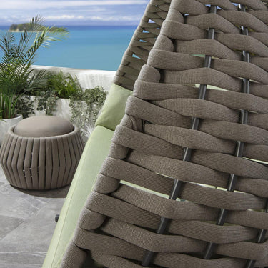 Quatropi Outdoor Double Hanging Egg Chair 2 Seater Garden Swing Beige & Green