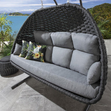 Quatropi Outdoor Garden Large Hanging Hammock Egg Chair Swing Charcoal Grey