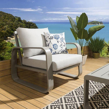 Quatropi Pair of Luxury 450mm Outdoor Scatter Cushion Blue Floral