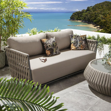 Quatropi Premium 3 Seater Outdoor Patio Garden Sofa Couch Beige Rope 189cm