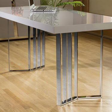 Quatropi Quatropi Designer Large Darcy 1700 x 800 DeskTable Grey Gloss