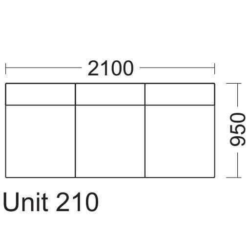 Quatropi Quatropi Gala Range 2.1m Modular Sofa Settee Add on Middle Section 210