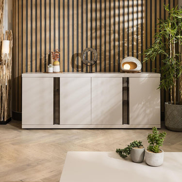 Quatropi Quatropi Large Modern Sideboard Matte Chalk 200cm - 4 Door Cabinet 200cm