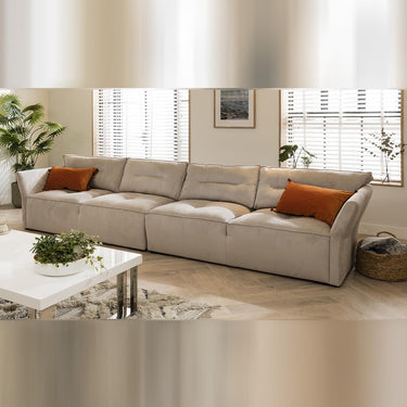 Quatropi Quatropi Large Modular Straight Sofa Mink 4m - In Stock Quick Delivery
