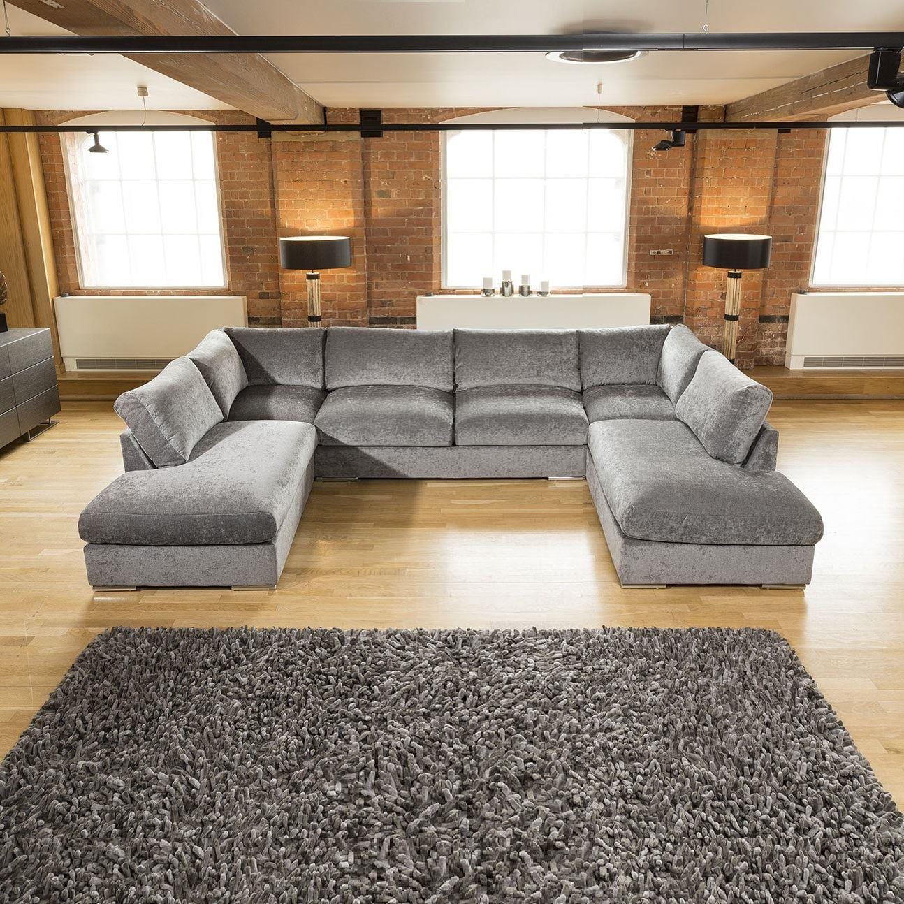 Quatropi Quatropi Large Sofa Set Settee Corner Group U Shape Grey 3.7 x 2.1m