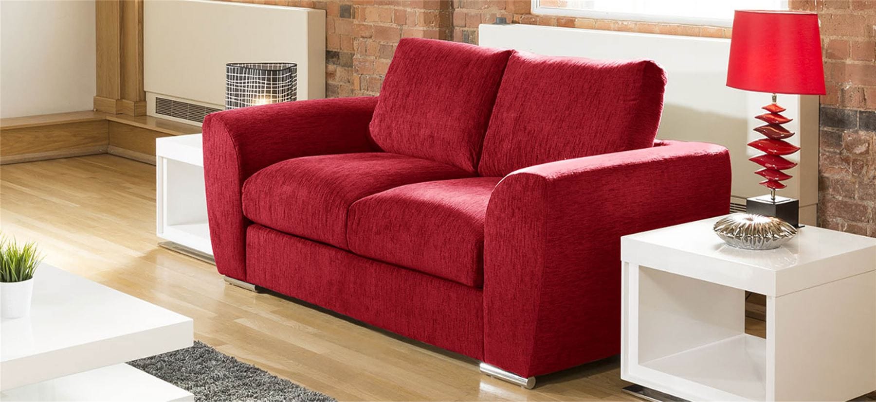 Quatropi Quatropi Modern Designer 2 Seater Settee/Sofa Made to Order Grey Fabric