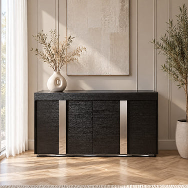 Quatropi Quatropi Modern Sideboard / Cabinet / Buffet in Black Oak / Stainless 1.6mtr