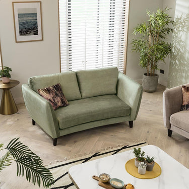 Quatropi Quatropi Modern Velvet 2 Seater Sofa Green 184cm - In Stock Quick Delivery