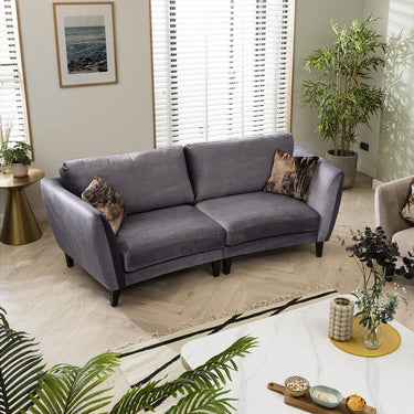 Quatropi Quatropi Modern Velvet 3 Seater Sofa Mink - In Stock Quick Delivery