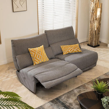Quatropi Quatropi Small 2 Seater Modern Recliner Sofa Set Grey Fabric S22R