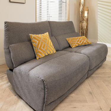 Quatropi Quatropi Small 2 Seater Modern Sofa Couch Set Grey Fabric S2