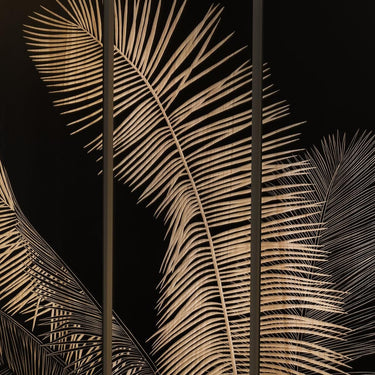 Quatropi Quatropi Wall Art - Hand Carved Black Wood Wall Decor Panels - 180x150cm