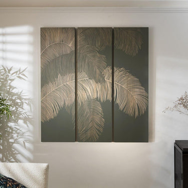 Quatropi Quatropi Wall Art - Hand Carved Green Wood Wall Decor Panels - 135x150cm